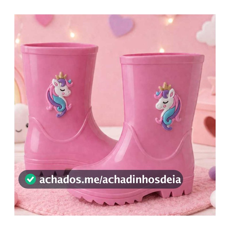 Bota Infantil Menina Galocha Impermeável Feminina