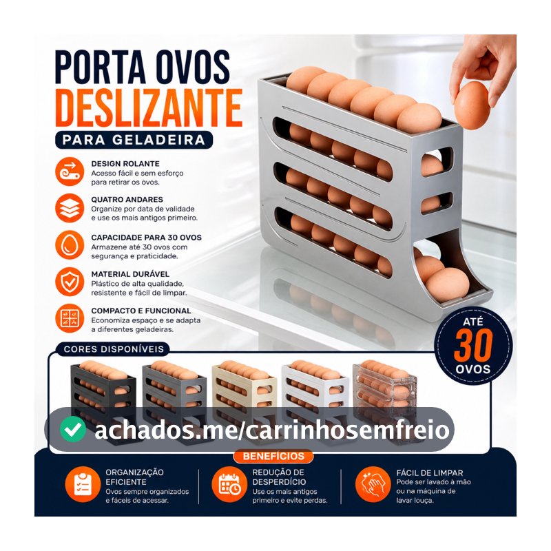 1/2 Peça Porta Ovos Deslizante Organizador Para Geladeira De 4 Camadas Automática Rolantes