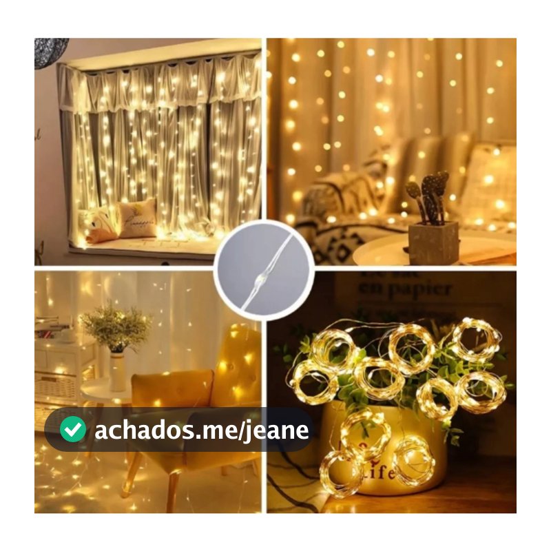 Cortina 300 Leds 3x3 Metros Amarelo Festa/Casamento Eventos/Natal CL-001
