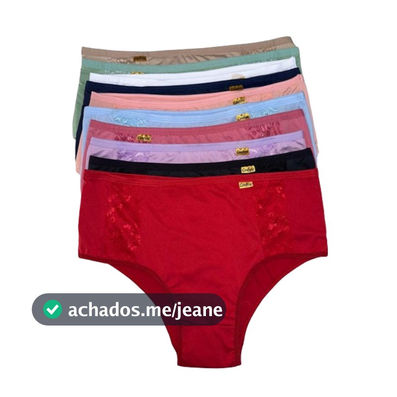 Kit 3 ao 10 Calcinha Calçola Com Renda Senhora Tangão Plus Size Cintura Alta Microfibra Lingerie Vovó