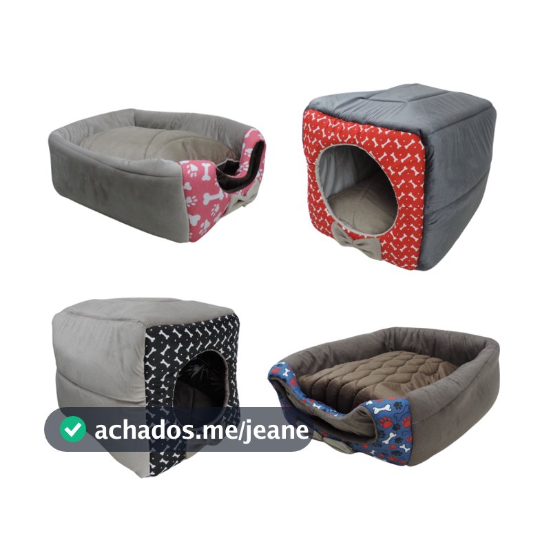 Casinha Cama Toca Iglu 3 em 1 para Cachorro e Gato Caminha Pet com Almofada Lavavel