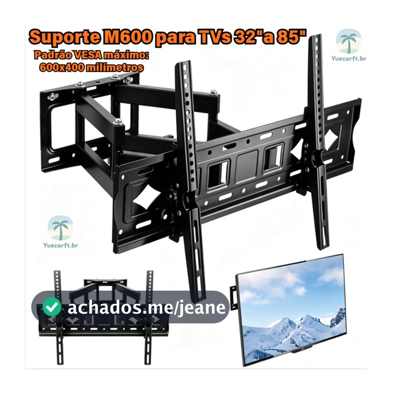 Multi-articulated TV Wall Mount 32 to 85 Inches Black