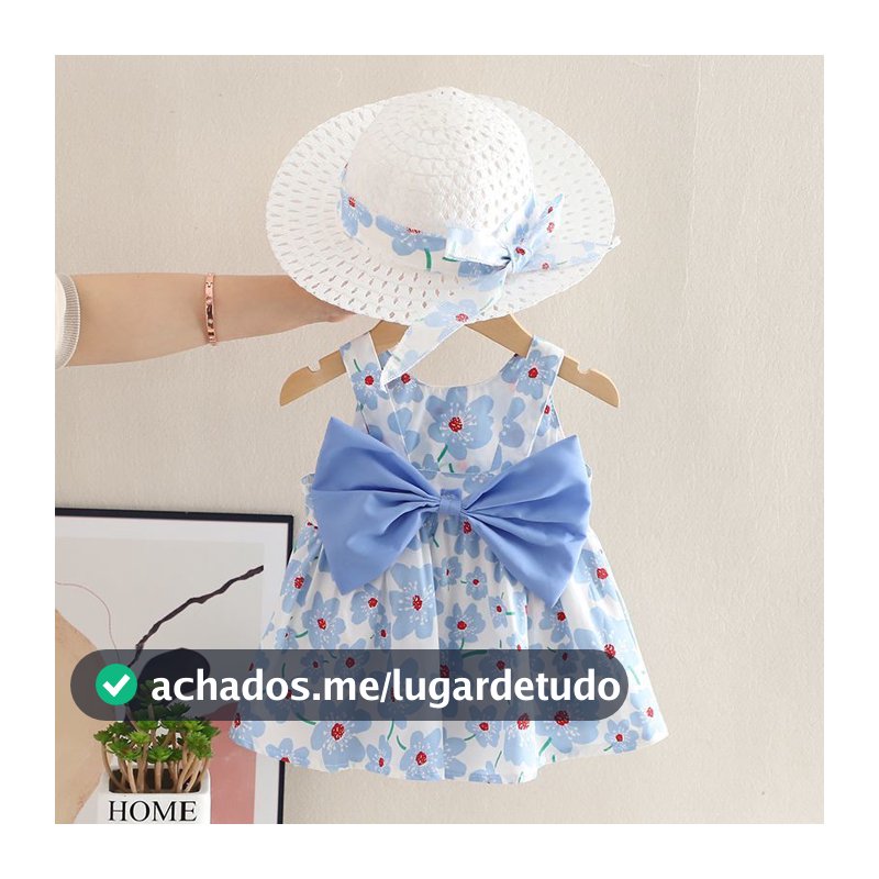 vestido de laço de algodão bebê