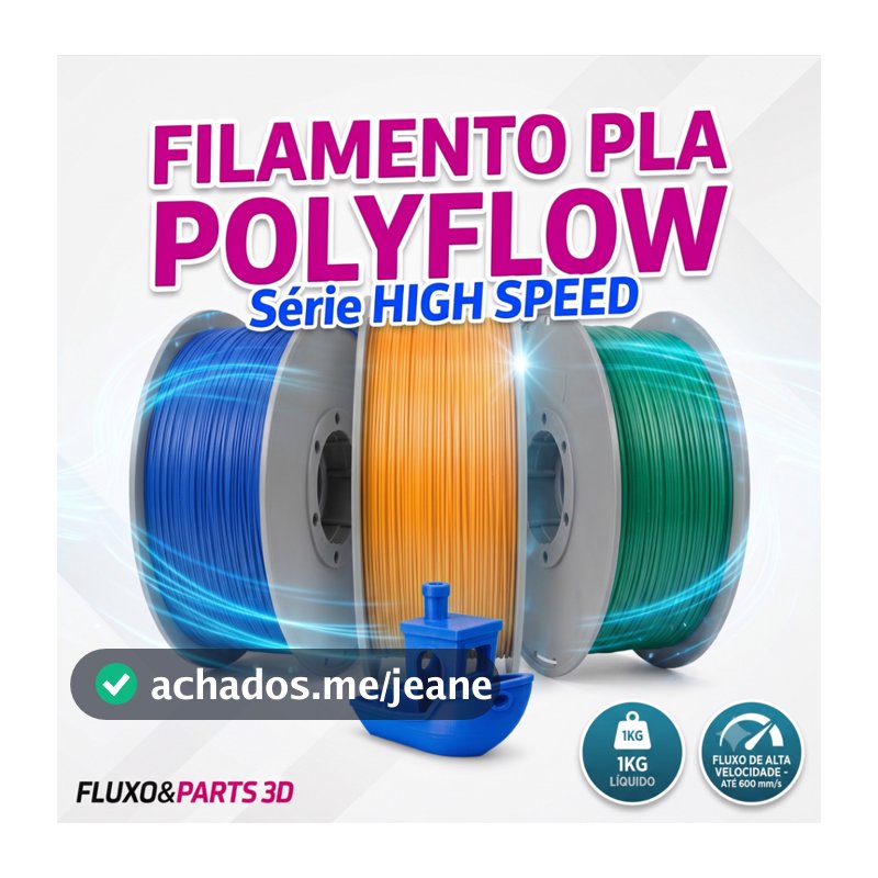 Filamento PLA Sólido High Speed Polyflow - Filamento para Impressora 3D