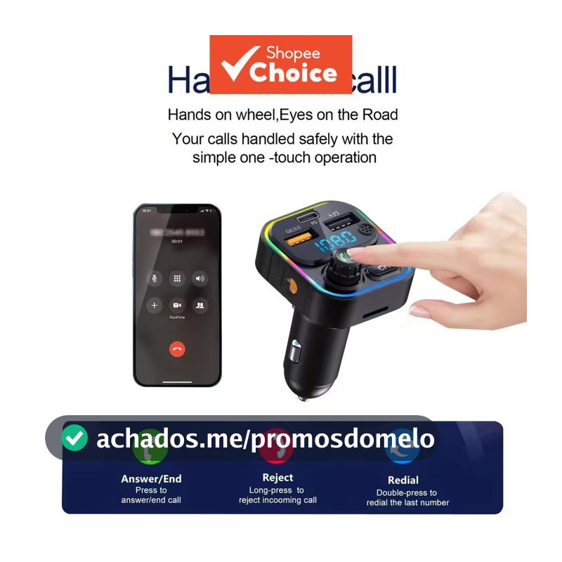 Carro Bluetooth Transmissor FM Display Digital Adaptador De Carregador Rápido MP3 Player Auto-Eletrônico Handsfree