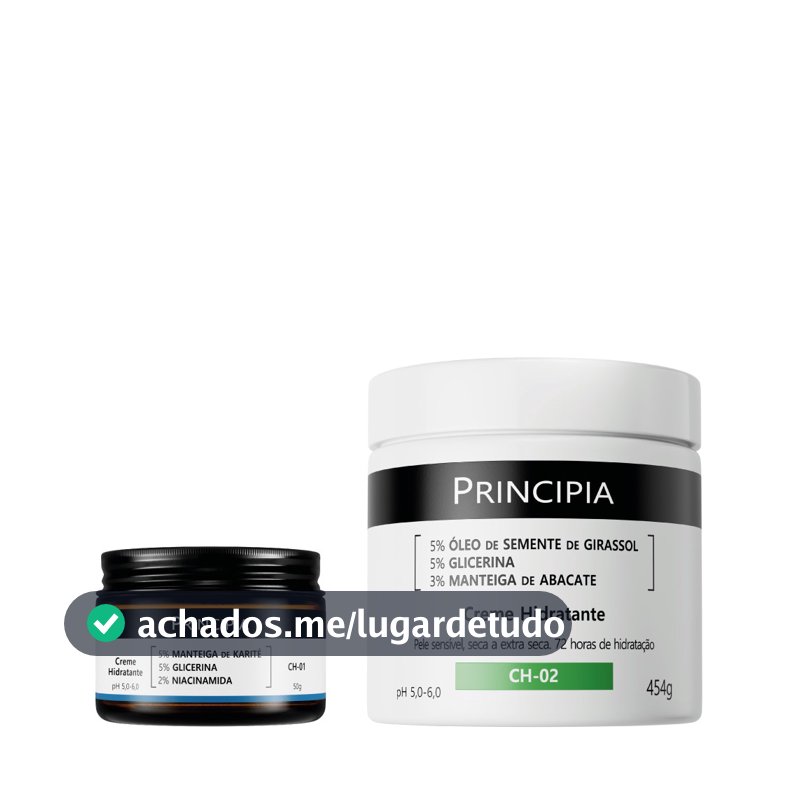 Principia Kit Hidratação Dupla c/ Creme Hidratante Corporal CH-02 + Creme Hidratante Facial CH-01