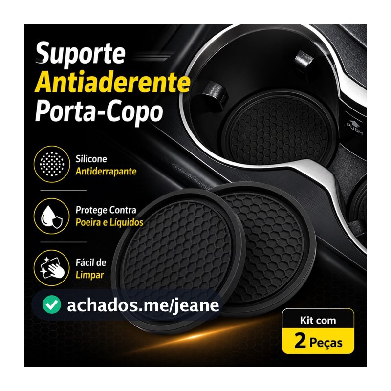 Kit de 2 Bases Para Copo Porta-Copos  De Carro De Borracha Macia