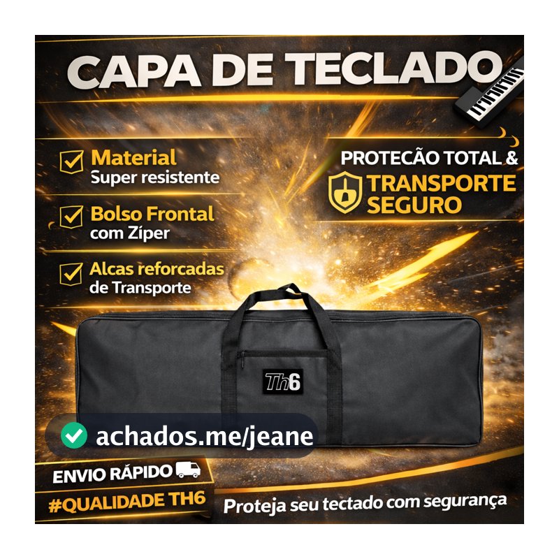 Capa Bag Teclado 5/8 Luxo Grande Impermeável Resistente