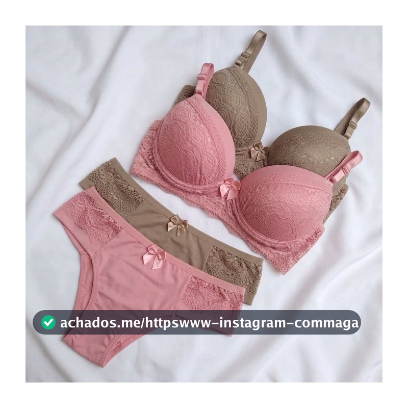 Kit Conjunto Lingerie Feminina Calcinha e Sutiã Com Bojo Rendado Confortável Delicado