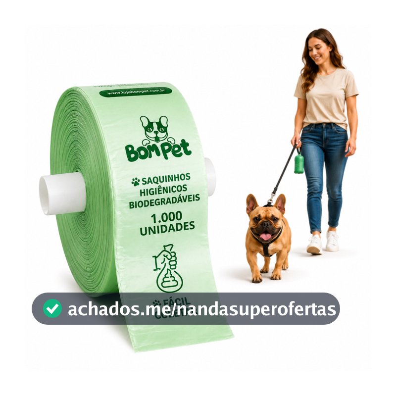 SACO CATA CACA PET BOBINA COM 1000 UN