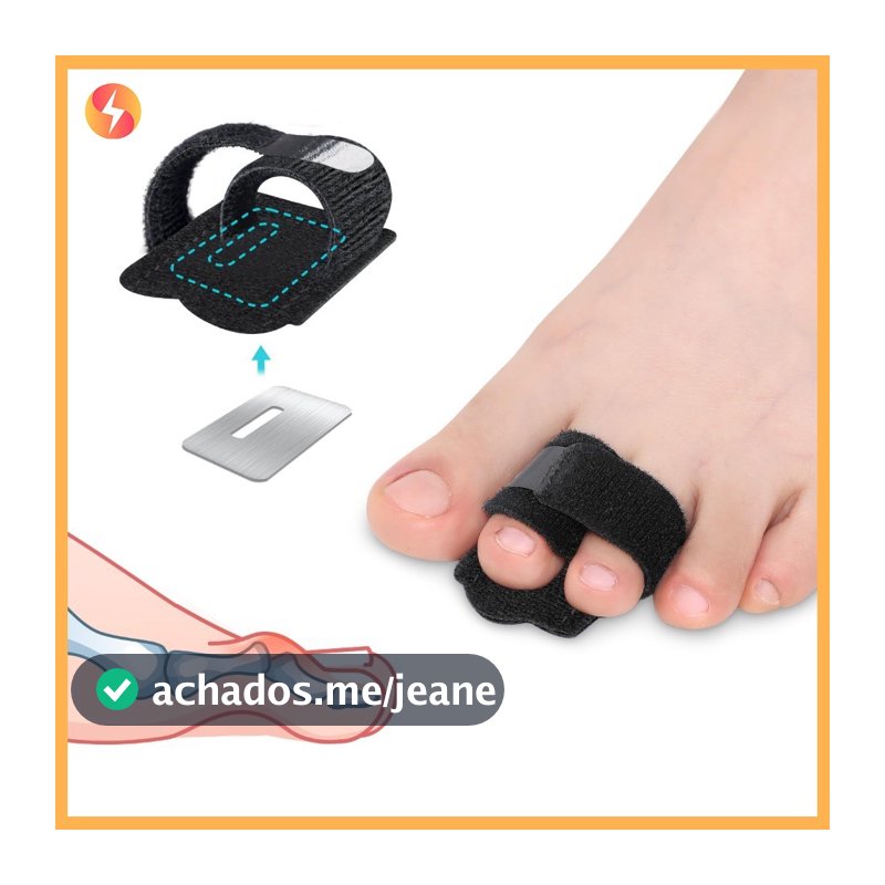 Corretor de Dedo do Pé Martelo com Tala Ajustável e Velcro Suporte Alinhador Ortopédico para 2º e 3º Dedo