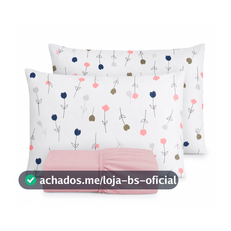 Kit Jogo de Lençol Liso Fronha Estampada 200 Fio 100% Algodão Extra Macio Com Elástico
