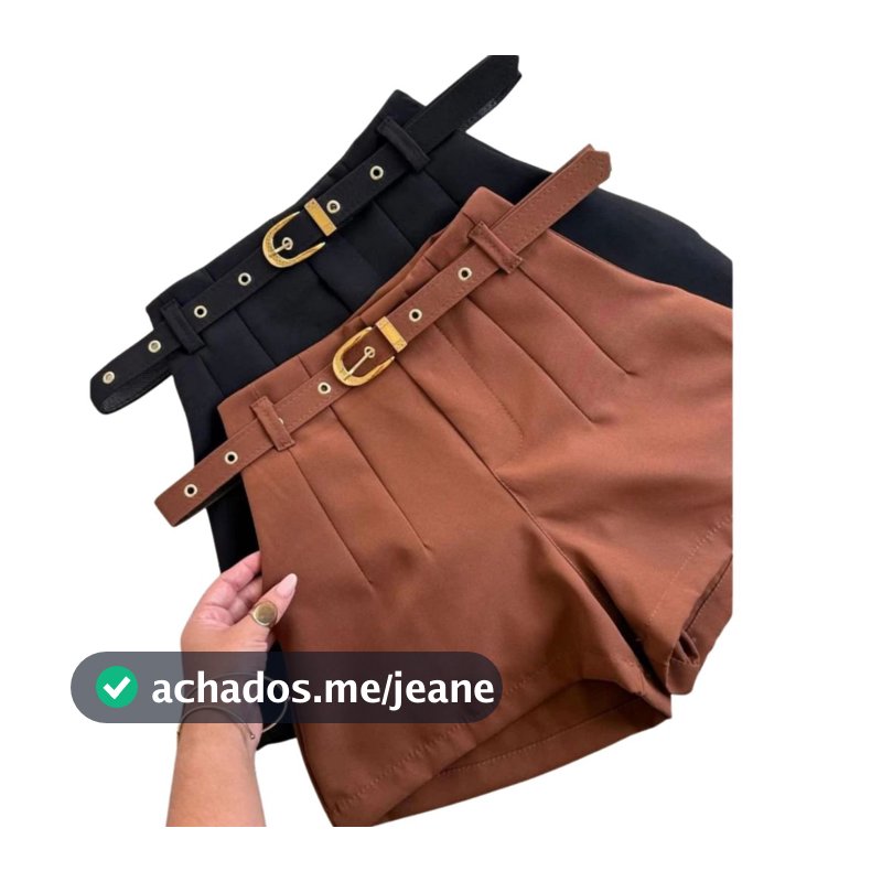 Short Alfaiataria Feminino com Cinto novidade ano novo verão