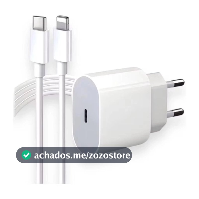 Kit 5 10 e 20 pcs Carregador iPhone Turbo 20W Fonte + Cabo tipo-c com Lightning Rápido