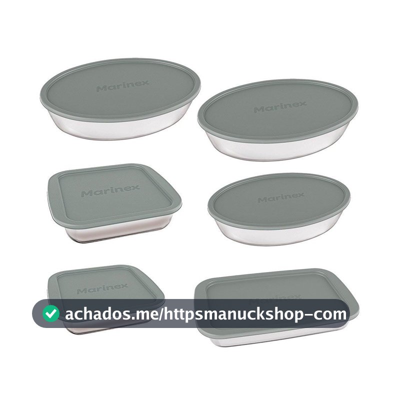 Conjunto Assadeira Marinex 1576 com Tampa Cinza 6 Peças