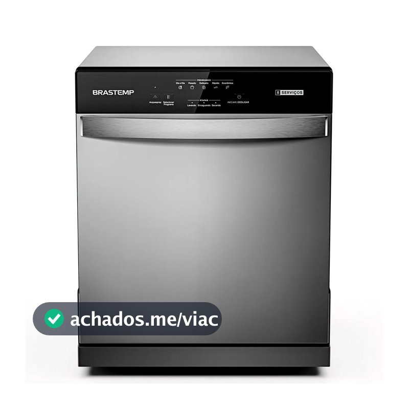 Lava-Louças Brastemp BLF08BS 8 Serviços com 5 Programas de Lavagem Cinza Metálico 110V