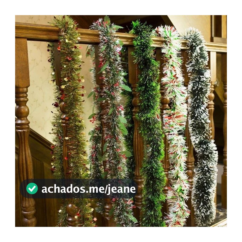 Festão Decorativo Natal Festa Decoração de Arvore de Natal Verde Neve Enfeite de Arvore Natal
