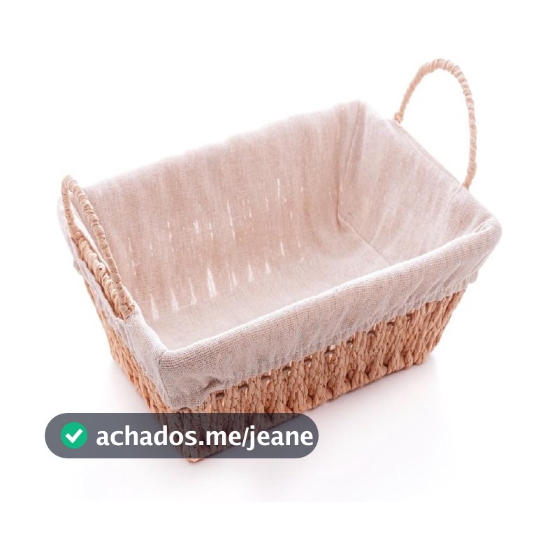Cesta Com Alça Retangular Com Forro Em Tecido 29cm Wolff
