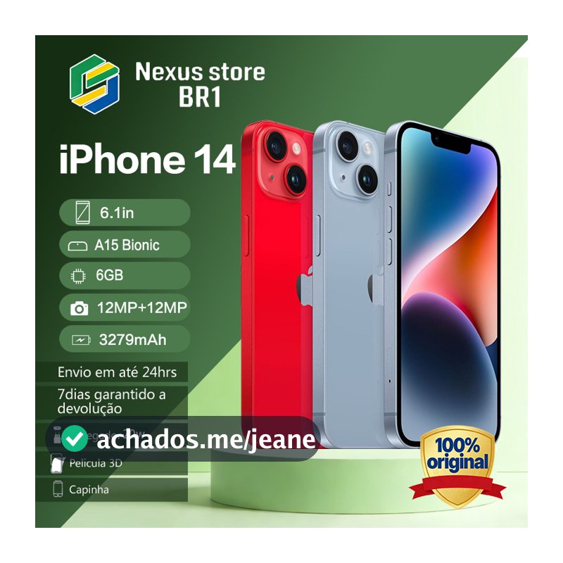 Apple iPhone 14 128GB 100% Original vitrine Resistente à Água IP68, Gravação 4K, Dual Câmera!