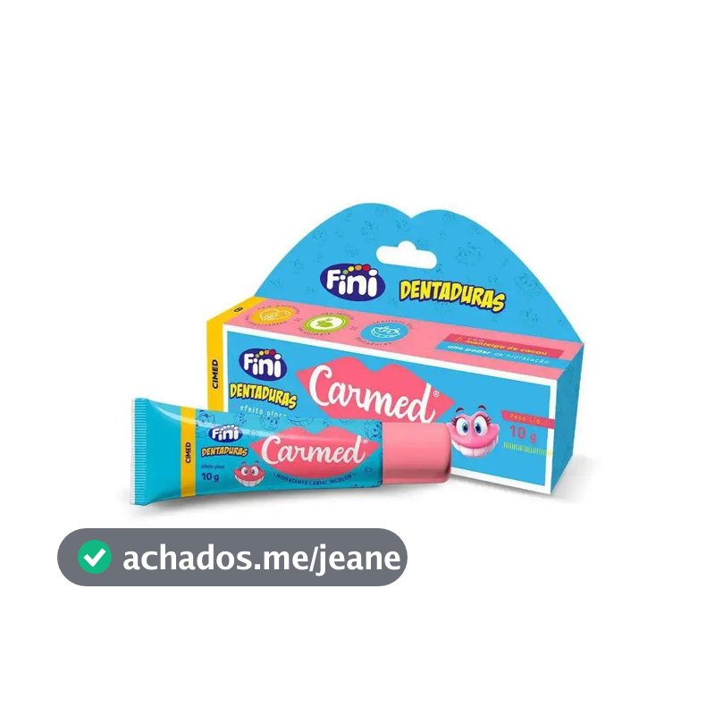 Hidratante Labial Dentaduras Incolor 10g Carmed Fini