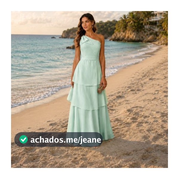 vestido longo manga nula de três camadas e três maria ten lazo na hombro para festa formatura casamento