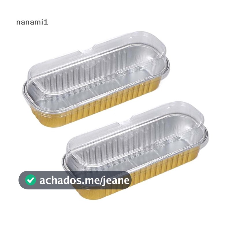 nanami1 10pcs Mini Forma de Pão Com Tampa/Sem Tampa Forma Retangular de Alumínio para Assar Recipiente Reutilizável NZ74