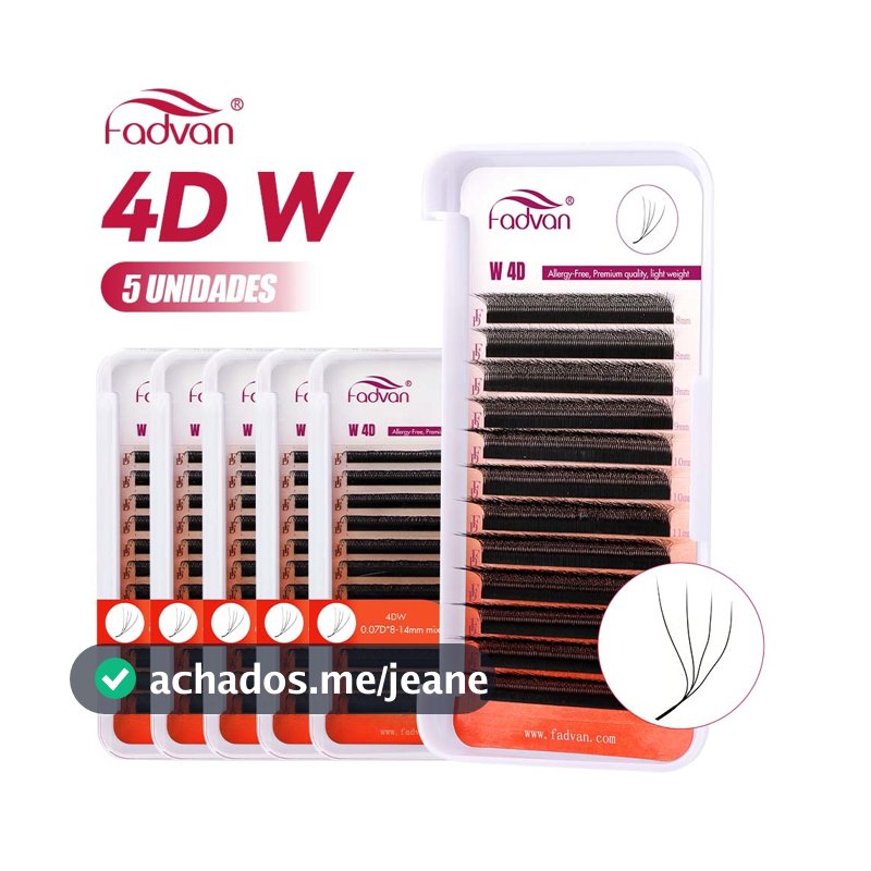 FADVAN 5 Peças Extensões De Cílios Em Forma De W 4D Pré-Fabricado Volume Fãs Estilo Falso Vison Naturais Macios