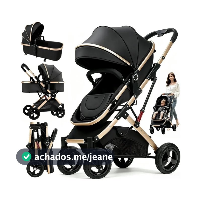 Carrinho de Bebe Passeio Berço Reversível com até 15kg Dobrável Confortável Ajustável De Bebê Completo 3 EM 1 e Conforto