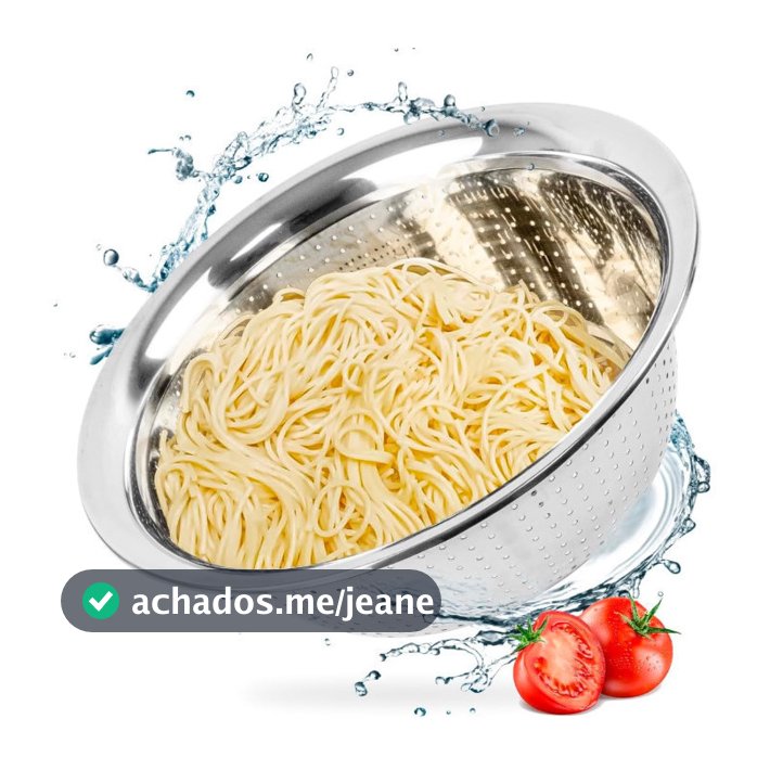 Escorredor De Arroz Inox Legumes Frutas Multiuso Cozinha Alça Coador Peneira Drenagem Inoxidável