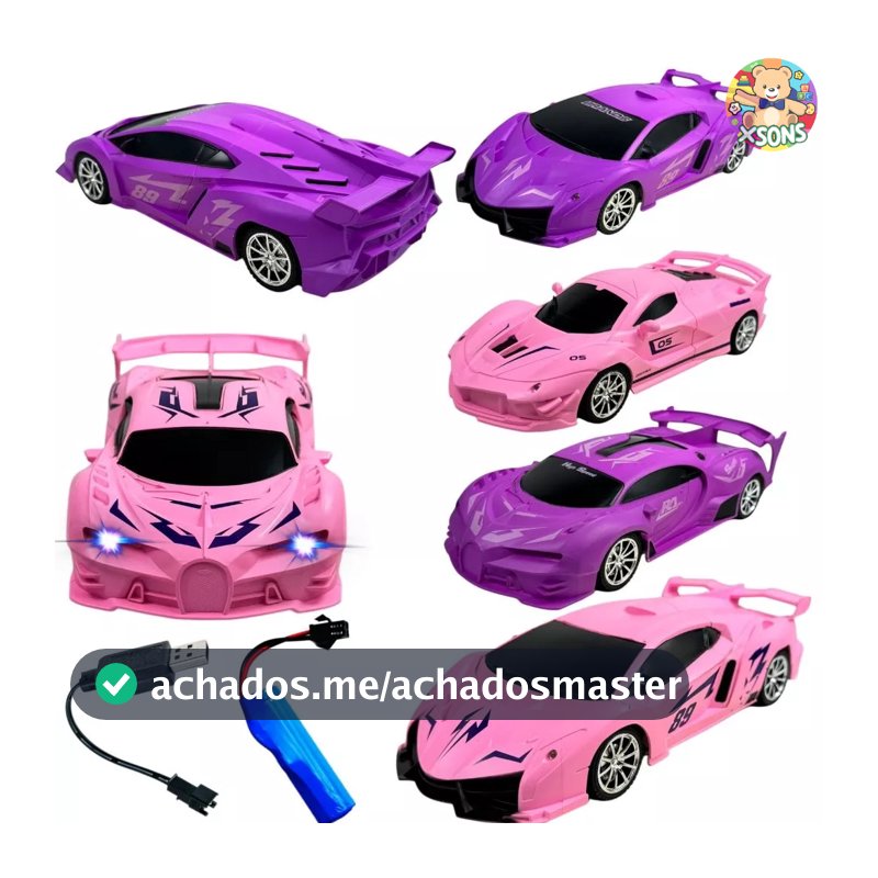 Carrinho De Controle Remoto Recarregável Ferrari Carro Esportivo Rosa Menina