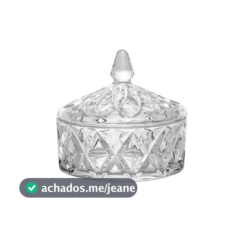 Bombonieres Baleiro De Vidro Com Tampa 590 ML Decorativo Resistente Elegante Luxo Diamond