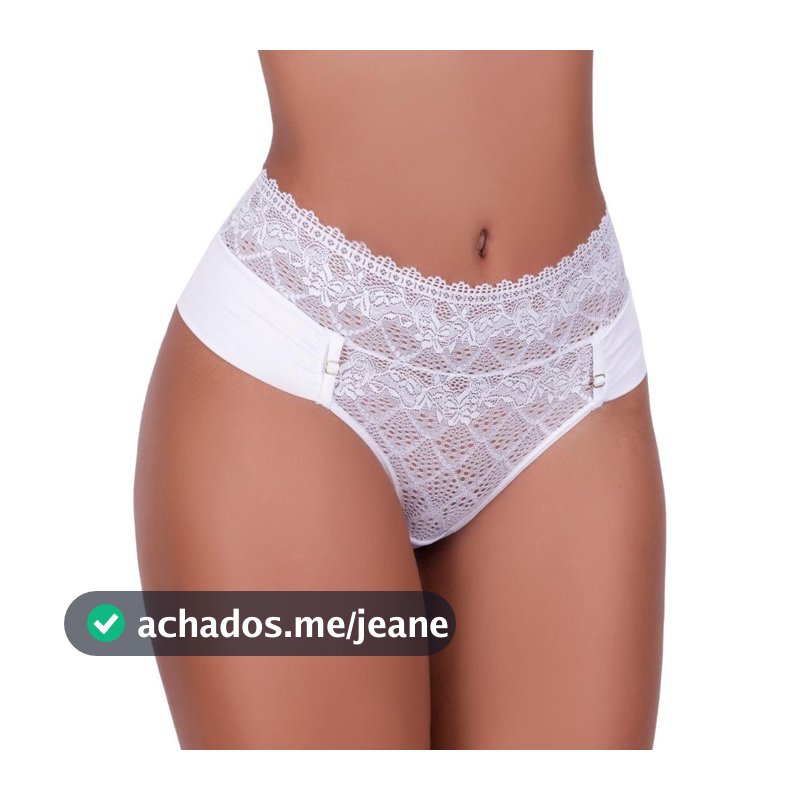 Calcinha Fio Dental Cintura Alta com Renda Vellfer VF-96