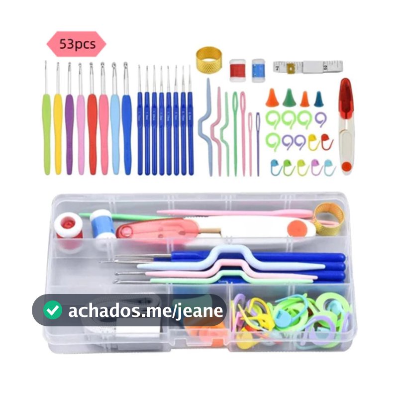Kit 53 Agulhas De Crochê Cabo Anatômico mais Acessórios.