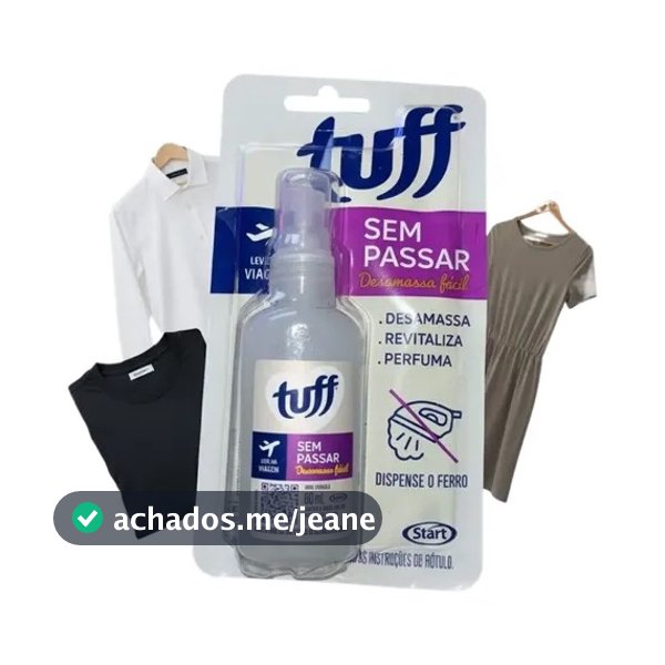 TUFF Sem Passar 60ml Desamassa Roupas Sem Ferro Perfuma e Remove Odores Rapidamente