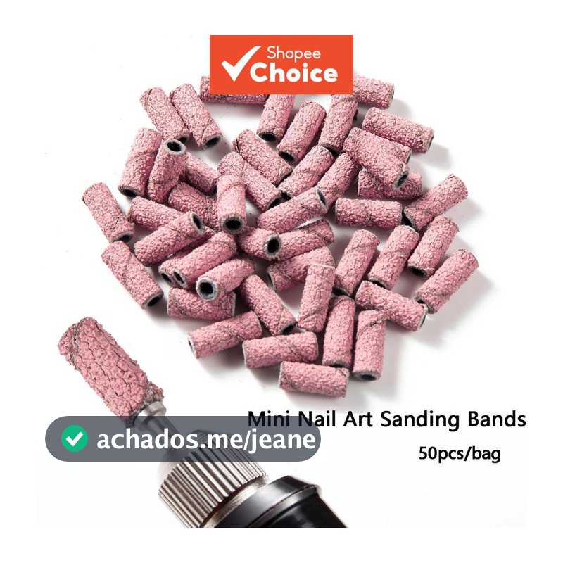 Mini Bandas de Lixa para Unhas, Para Máquina de Lixar Unhas 80/120/150/180/240 Grit, Acessório de Broca para Unhas