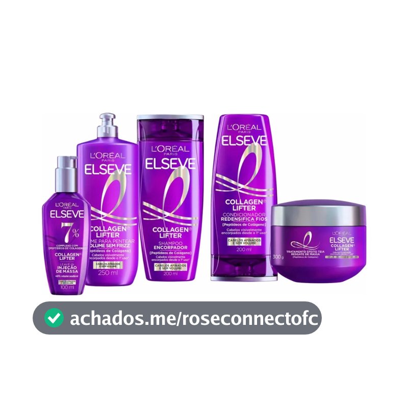 💜 Kit Completo Elseve Collagen Lifter 5 Itens – Engrossador para Cabelos Finos e Sem Volume (200ml)