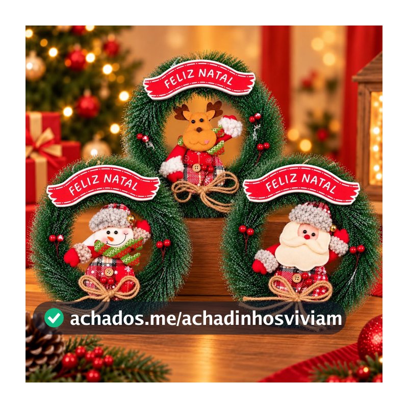 Guirlanda de Natal 24cm Decoração Natalina Enfeite de Porta