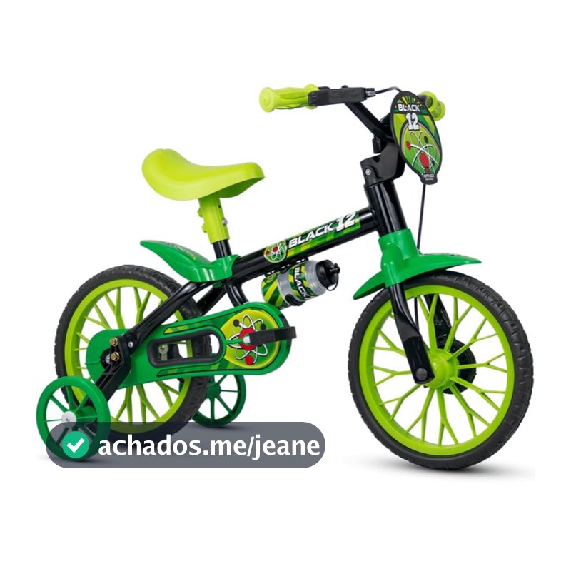 Bicicleta Infantil Aro 12 com Rodinhas Bicicletinha de Equilíbrio Passeio Menino e Menina Nathor