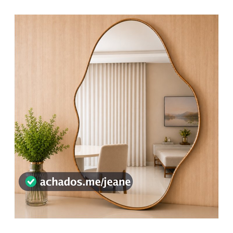 Espelho Orgânico Pinterest Com Moldura 70x50 ORNA Banheiro Lavabo Hall Quarto Decoração