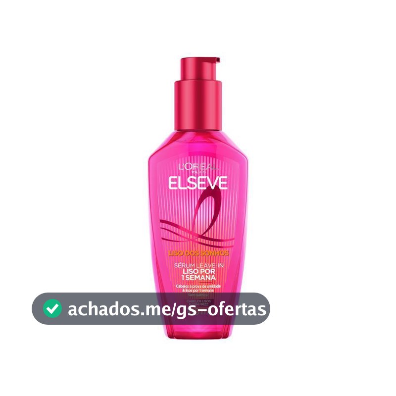 Sérum Leave-in com Tecnologia Ativada por Calor para Efeito Liso, Antifrizz, L'Oréal Paris Elseve Liso dos Sonhos 100ml