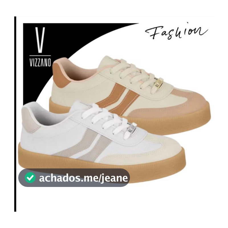Tênis Vizzano Flatform Feminino Retrô Casual Solado Gomado Confortável
