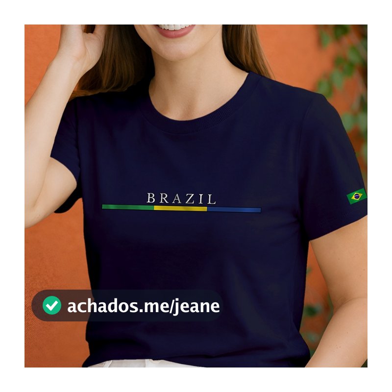 Camiseta Feminina Copa Brasil Bandeira Faixa 100% Algodão Macio e Leve Premium