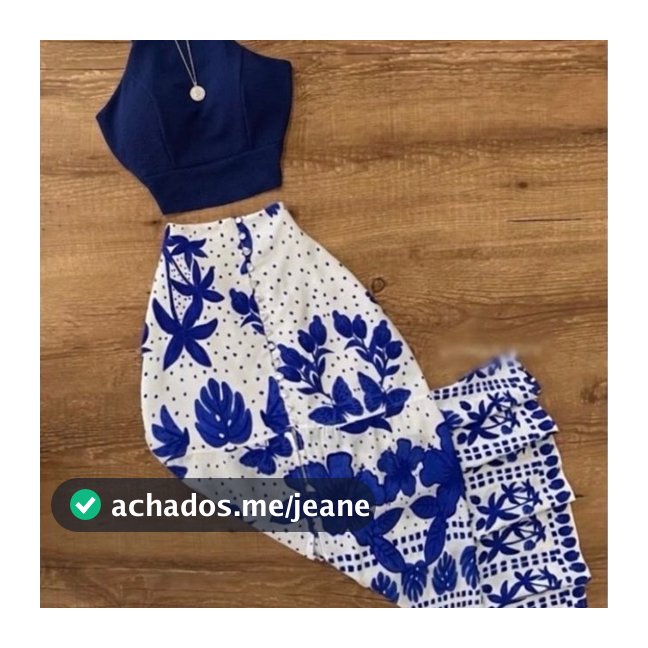 Conjunto saia longa fenda e botões e cropped feminino