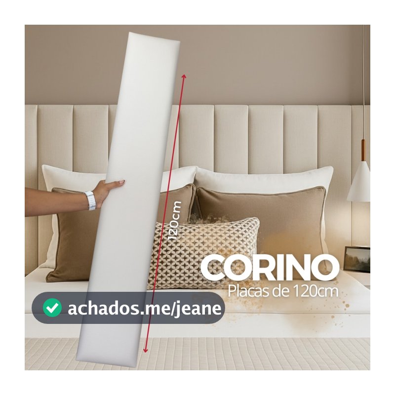 Kit Cabeceira de Cama Modulada Adesiva Módulos 120x20Cm Estofada em CORINO