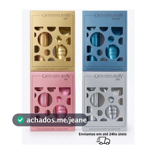 Kit Giovanna Baby Body Splash 260ml + Loção 200ml Presente Rose Silver Gold Turquoise