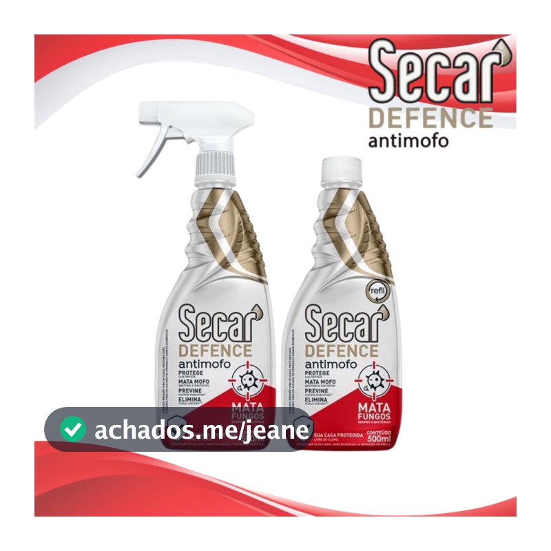 Spray Anti Mofo Secar Defense 500ml - Eliminar cheiro de mofo