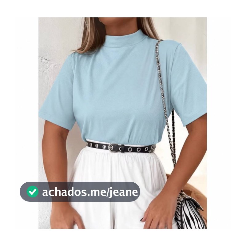 T-SHIRT MALHA GOLA ALTA