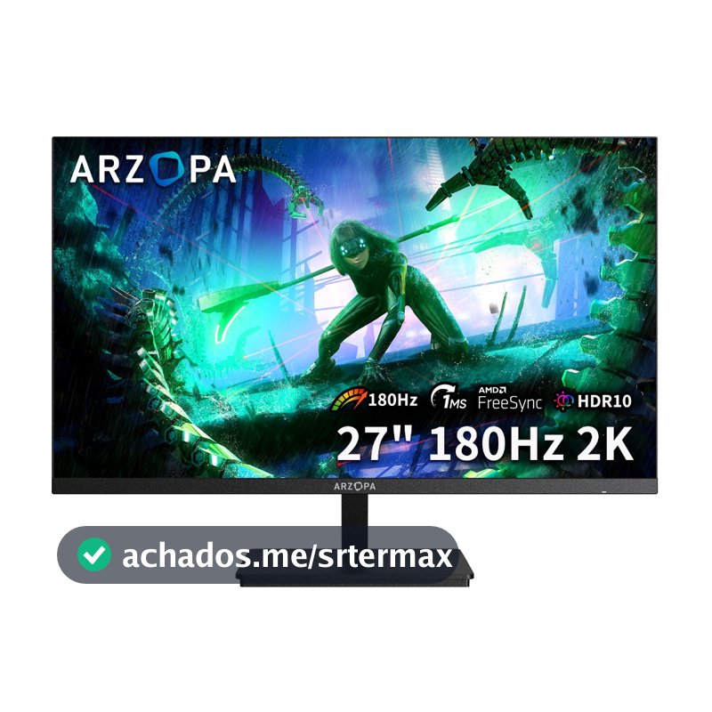 Monitor Gamer ARZOPA M1RC, 27" 2K QHD 180Hz IPS, 1ms, 115% sRGB, USB-C, HDMI, Display Port