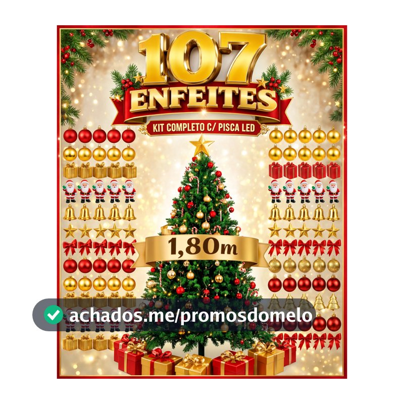 Kit Árvore Natal Completo C/ 107 Enfeites Decoração Decorada Cheia  Luxo - Branca Verde 1,80m -1,50m