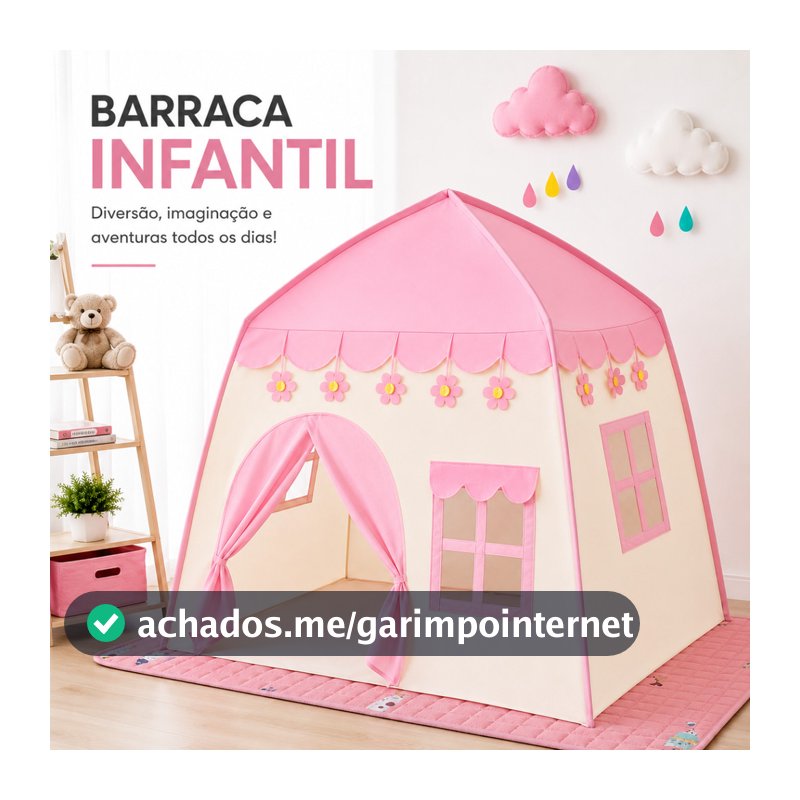 Barraca Infantil Tenda Cabana Casinha Menino e Menina Brinquedo Infantil 1,3M